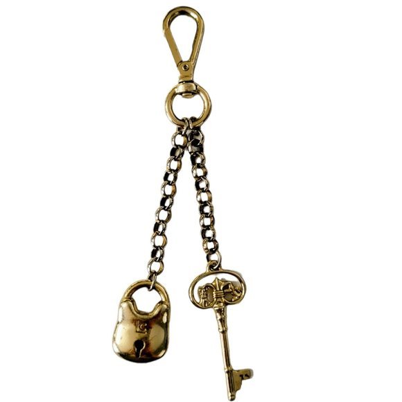 LIZ CLAIBORNE Vintage Bundle: Black White Scarf & Gold Bag Charm/Keychain - Picture 7 of 12